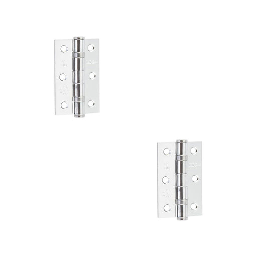 PACK Premium Grade Steel Ball Bearing Hinge 76x50mm Polished Chrome Finish Door Hinges (1)