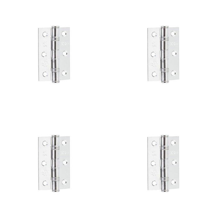 PACK Premium Grade Steel Ball Bearing Hinge 76x50mm Polished Chrome Finish Door Hinges