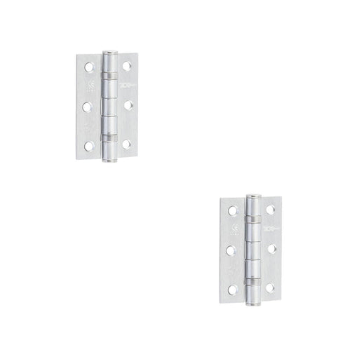 PACK Premium Grade Steel Ball Bearing Hinge 76x50mm Satin Chrome Finish Door Hinges (1)