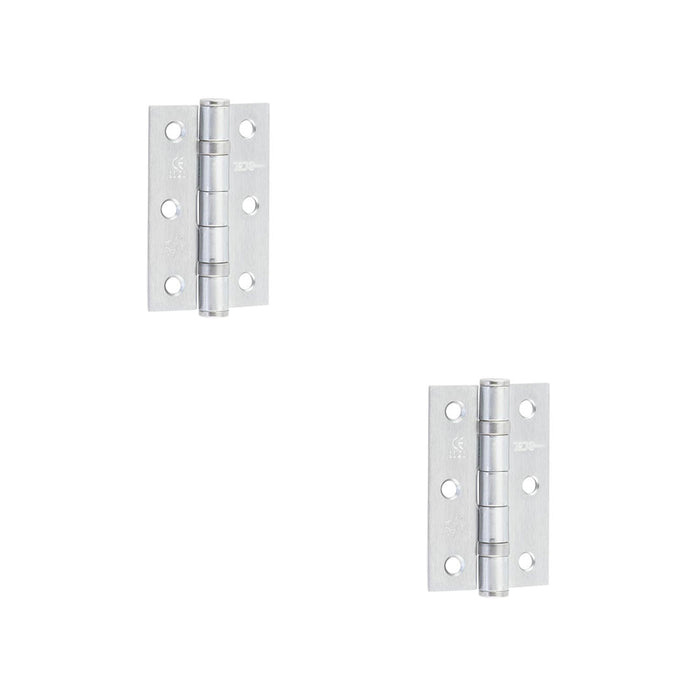 PACK Premium Grade Steel Ball Bearing Hinge 76x50mm Satin Chrome Finish Door Hinges (1)