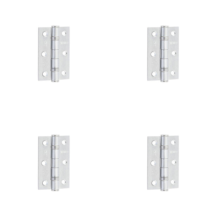 PACK Premium Grade Steel Ball Bearing Hinge 76x50mm Satin Chrome Finish Door Hinges