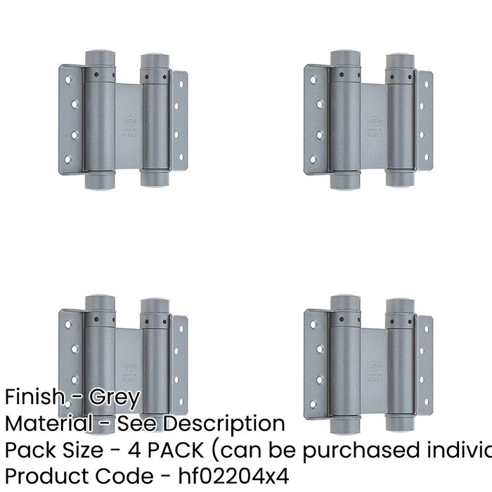 PACK Versatile Double Action Steel Spring Hinge Grey 152mm Easy Door Access Door Hinges-1