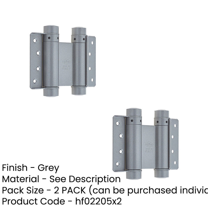 PACK High-Quality Double Action Steel Spring Hinge 175mm Grey Finish Door Hinges (1)-1