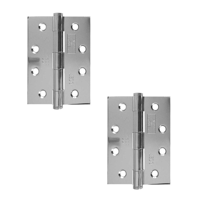 PACK Premium Grade Steel Heavy Duty Button Hinge Polished Chrome Finish 102x76x2.5mm Door Hinges (1)