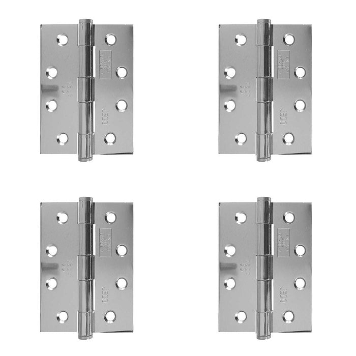 PACK Premium Grade Steel Heavy Duty Button Hinge Polished Chrome Finish 102x76x2.5mm Door Hinges