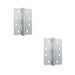 PACK Premium Grade Steel Heavy Duty Button Hinge Satin Chrome Finish 102x76x2.5mm Door Hinges (1)