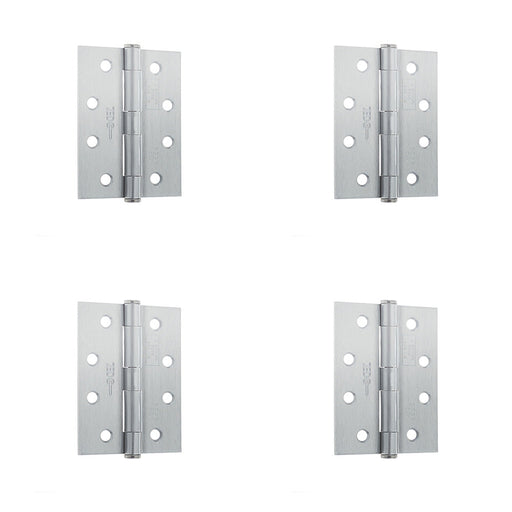 PACK Premium Grade Steel Heavy Duty Button Hinge Satin Chrome Finish 102x76x2.5mm Door Hinges