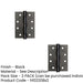 PACK Durable Grade Black Steel Ball Bearing Hinge 102x76mm Heavy-Duty Doors Door Hinges (1)-1