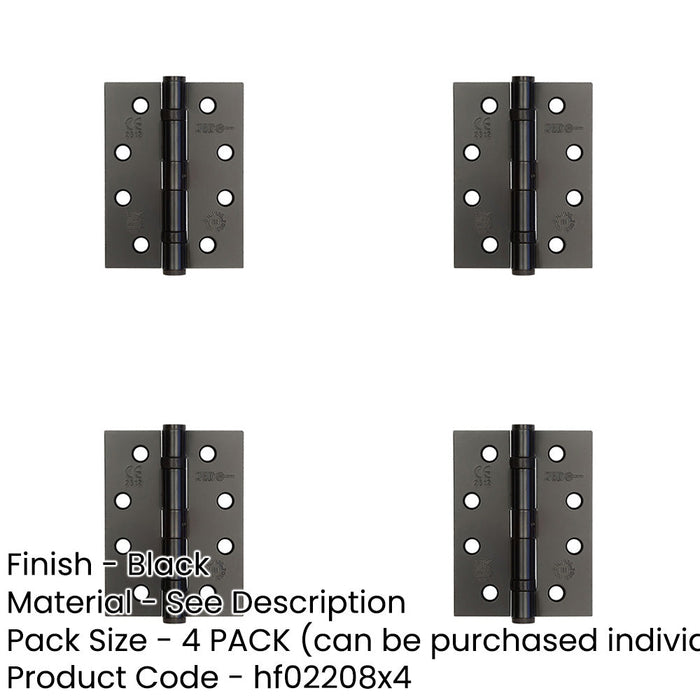 PACK Durable Grade Black Steel Ball Bearing Hinge 102x76mm Heavy-Duty Doors Door Hinges-1