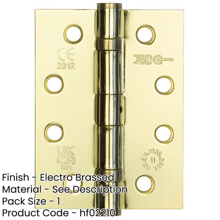 Durable Grade Electro Brassed Steel Ball Bearing Hinge 102x76mm Heavy-Duty Doors Door Hinges-1