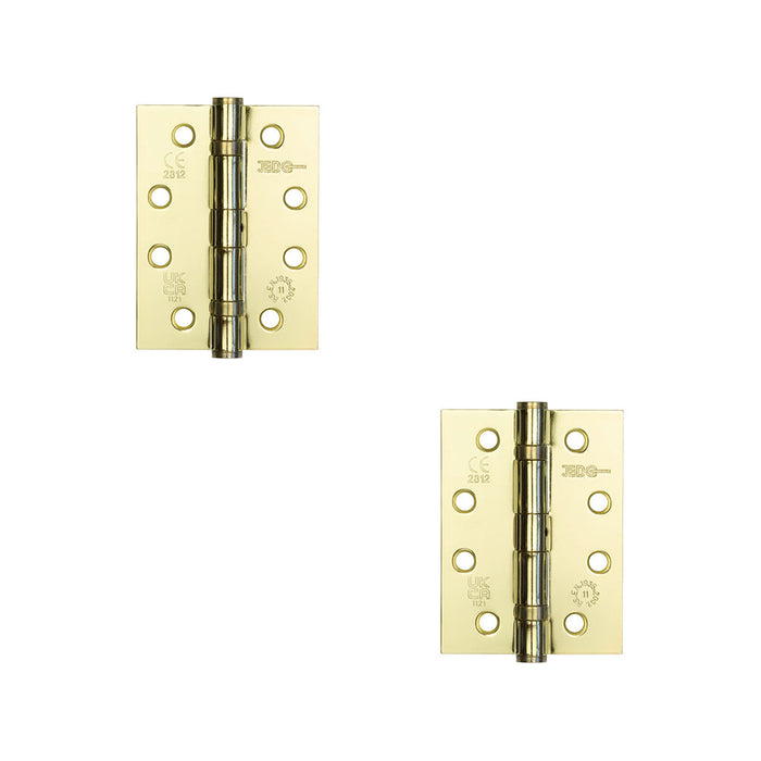 PACK Durable Grade Electro Brassed Steel Ball Bearing Hinge 102x76mm Heavy-Duty Doors Door Hinges (1)