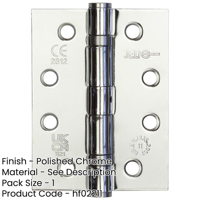 Durable Grade Polished Chrome Steel Ball Bearing Hinge 102x76mm Heavy-Duty Doors Door Hinges-1