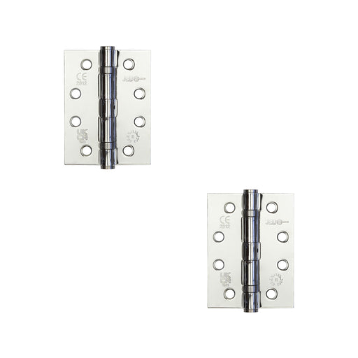 PACK Durable Grade Polished Chrome Steel Ball Bearing Hinge 102x76mm Heavy-Duty Doors Door Hinges (1)