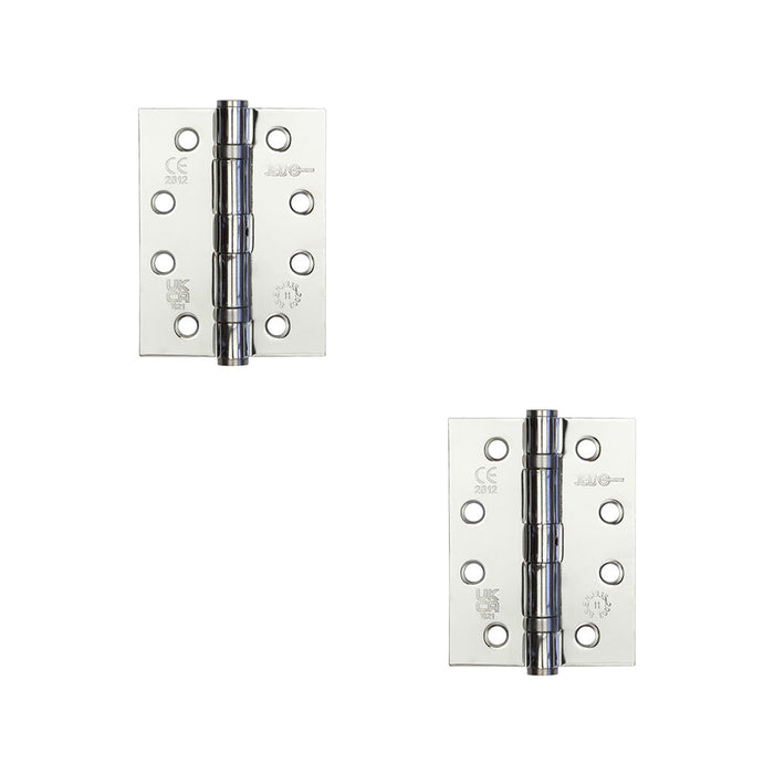 PACK Durable Grade Polished Chrome Steel Ball Bearing Hinge 102x76mm Heavy-Duty Doors Door Hinges (1)