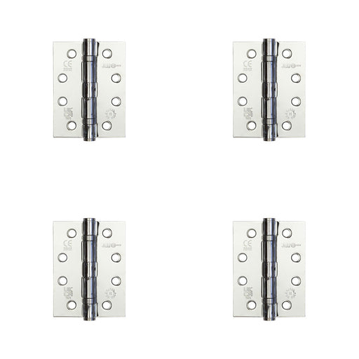 PACK Durable Grade Polished Chrome Steel Ball Bearing Hinge 102x76mm Heavy-Duty Doors Door Hinges