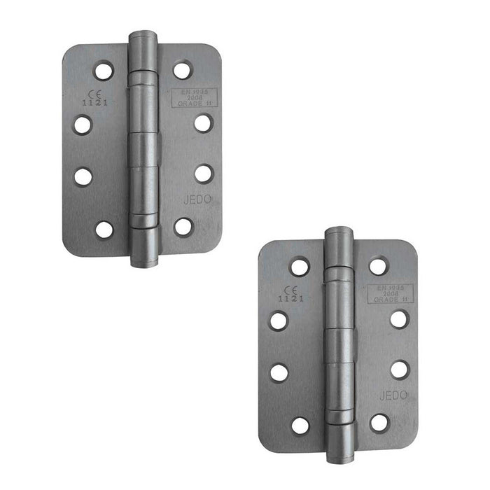 PACK Durable Grade Satin Nickel Steel Ball Bearing Radius Hinge 102x76mm Heavy-Duty Doors Door Hinges (1)