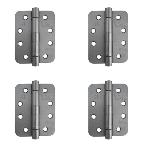 PACK Durable Grade Satin Nickel Steel Ball Bearing Radius Hinge 102x76mm Heavy-Duty Doors Door Hinges