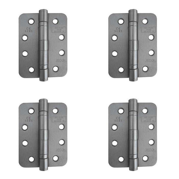 PACK Durable Grade Satin Nickel Steel Ball Bearing Radius Hinge 102x76mm Heavy-Duty Doors Door Hinges