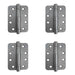 PACK Durable Grade Satin Nickel Steel Ball Bearing Radius Hinge 102x76mm Heavy-Duty Doors Door Hinges