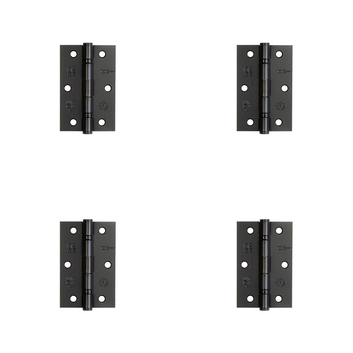 PACK Premium Steel Ball Bearing Hinge 89x58mm Black Smooth Operation Door Hinges