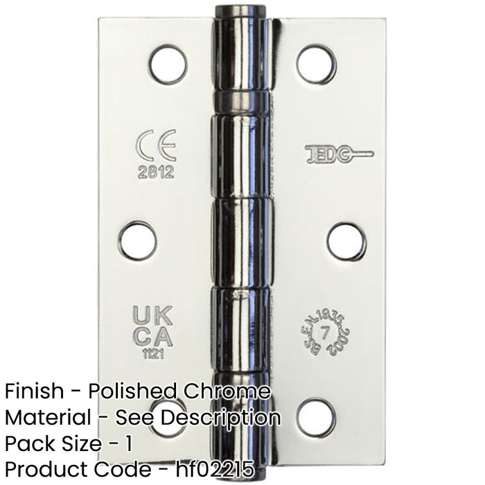 Premium Steel Ball Bearing Hinge 89x58mm Polished Chrome Smooth Operation Door Hinges-1