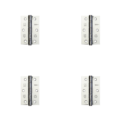 PACK Premium Steel Ball Bearing Hinge 89x58mm Polished Chrome Smooth Operation Door Hinges