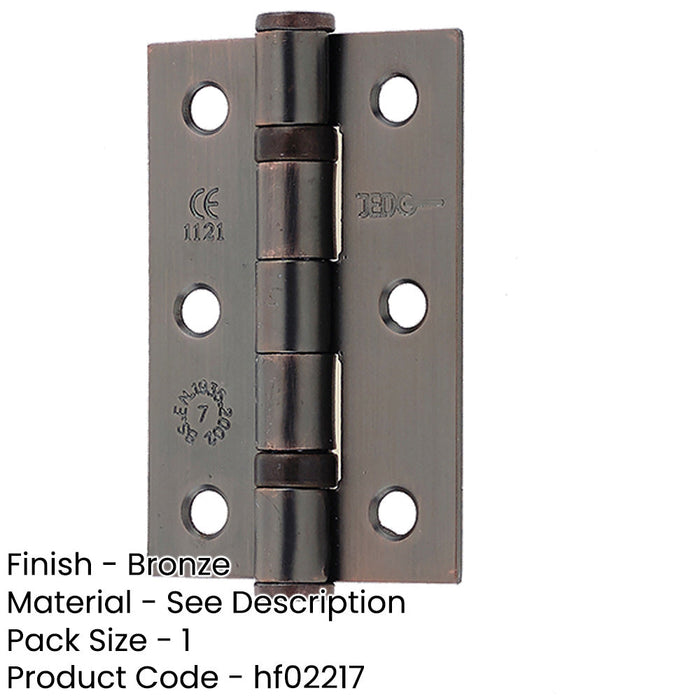 Premium Grade Steel Ball Bearing Hinge 76x50mm Elegant Bronze Finish Door Hinges-1