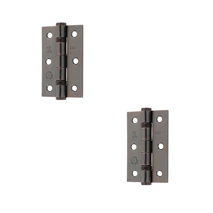 PACK Premium Grade Steel Ball Bearing Hinge 76x50mm Elegant Bronze Finish Door Hinges (1)