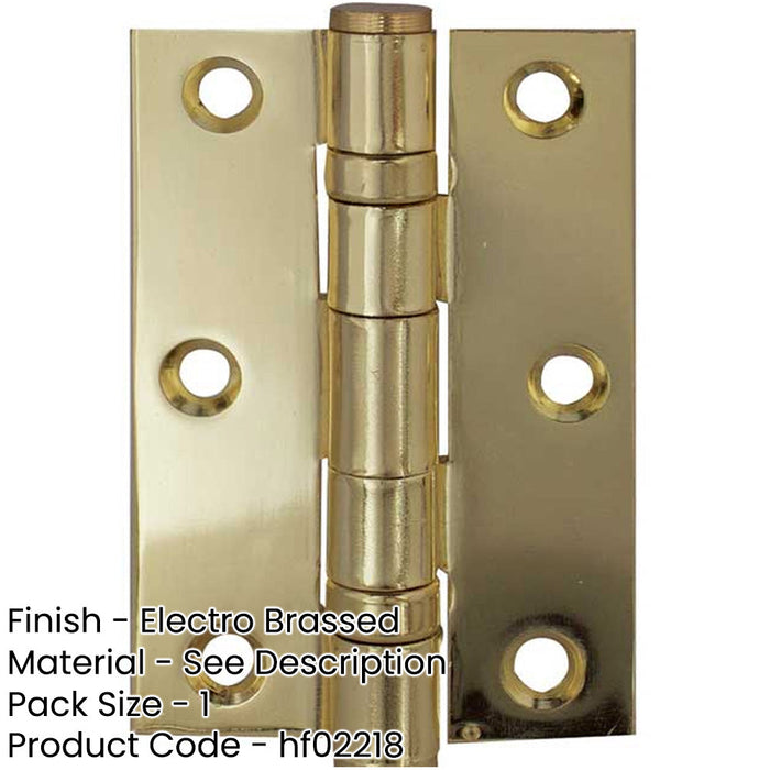 Premium Grade Steel Ball Bearing Hinge 76x50mm Electro Brass Finish Door Hinges-1