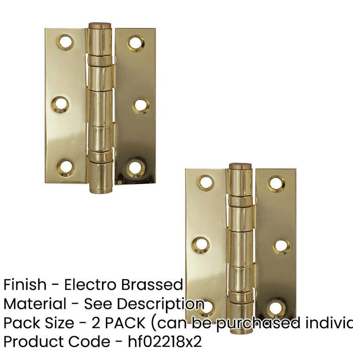 PACK Premium Grade Steel Ball Bearing Hinge 76x50mm Electro Brass Finish Door Hinges (1)-1