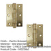 PACK Premium Grade Steel Ball Bearing Hinge 76x50mm Electro Brass Finish Door Hinges (1)-1