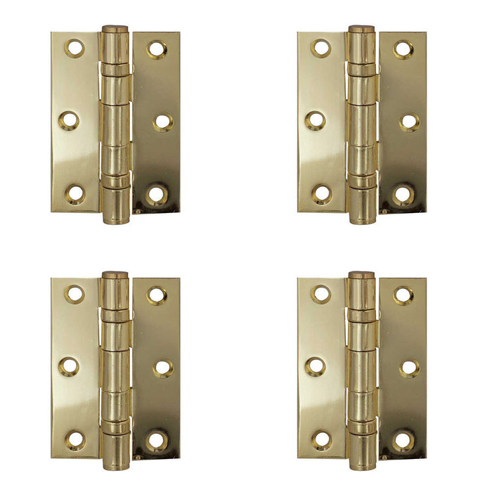 PACK Premium Grade Steel Ball Bearing Hinge 76x50mm Electro Brass Finish Door Hinges