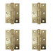 PACK Premium Grade Steel Ball Bearing Hinge 76x50mm Electro Brass Finish Door Hinges