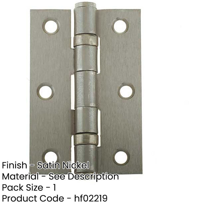 Premium Grade Steel Ball Bearing Hinge 76x50mm Satin Nickel Finish Door Hinges-1
