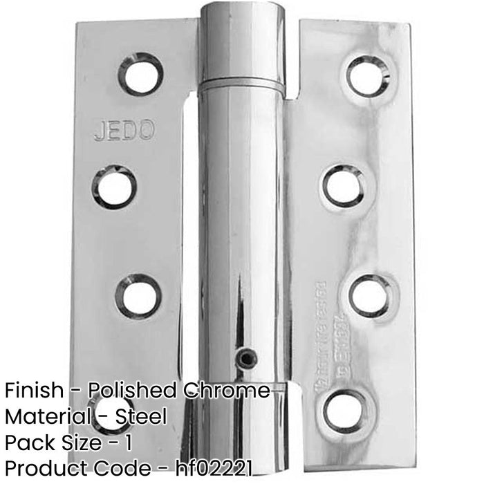 Premium Polished Chrome Single Action Spring Hinge 102x76x2.7mm Pack Door Hinges-1