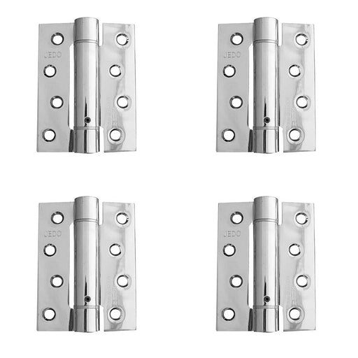 PACK Premium Polished Chrome Single Action Spring Hinge 102x76x2.7mm Pack Door Hinges