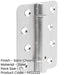 Satin Chrome Steel Radiused Spring Hinge Automatic Closing (Pack 102x76mm Door Hinges-1