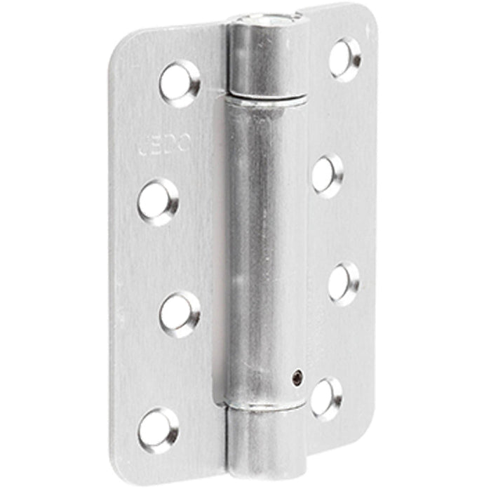 Satin Chrome Steel Radiused Spring Hinge Automatic Closing (Pack 102x76mm Door Hinges