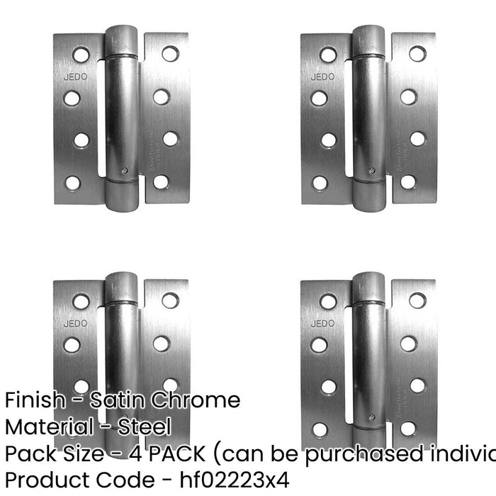 PACK High-Quality Stainless Steel Single Action Spring Hinge Satin Chrome Finish (Pack Door Hinges-1