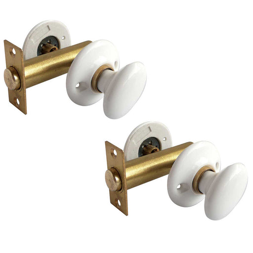 PACK Elegant White Porcelain Turn Release Doors Door Handle (1)