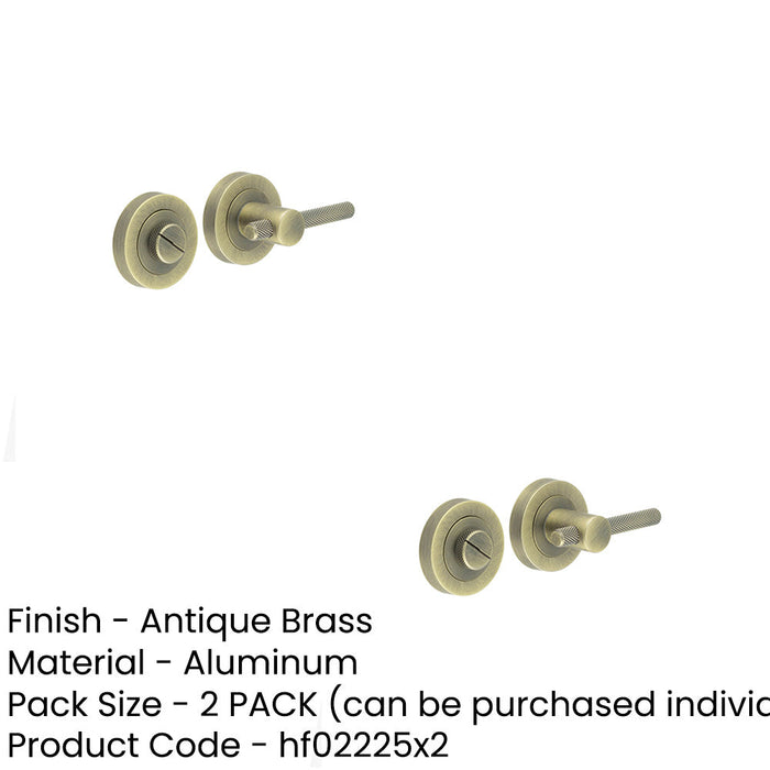 PACK Antique Brass Knurled Turns Releases Vintage Style Door Handle (1)-1