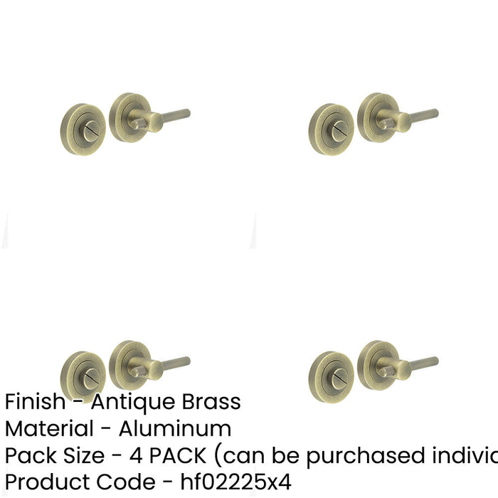 PACK Antique Brass Knurled Turns Releases Vintage Style Door Handle-1