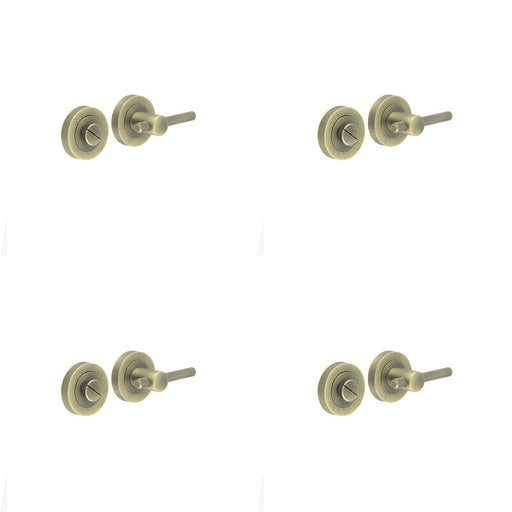 PACK Antique Brass Knurled Turns Releases Vintage Style Door Handle