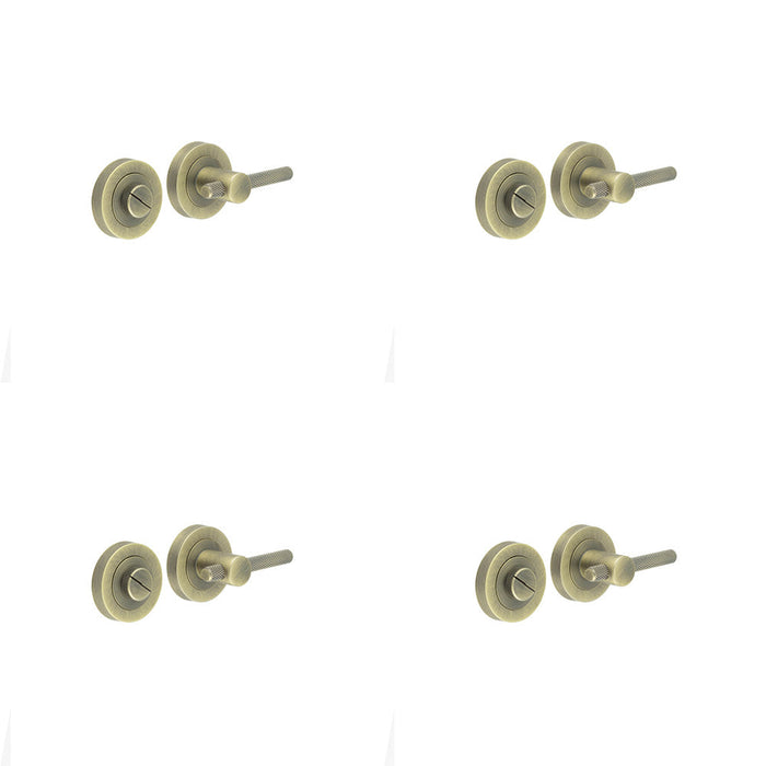 PACK Antique Brass Knurled Turns Releases Vintage Style Door Handle