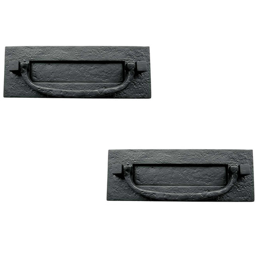 PACK Antique Black Postal Door Knocker 305x112mm Classic Decor External Front Door Letter Plate