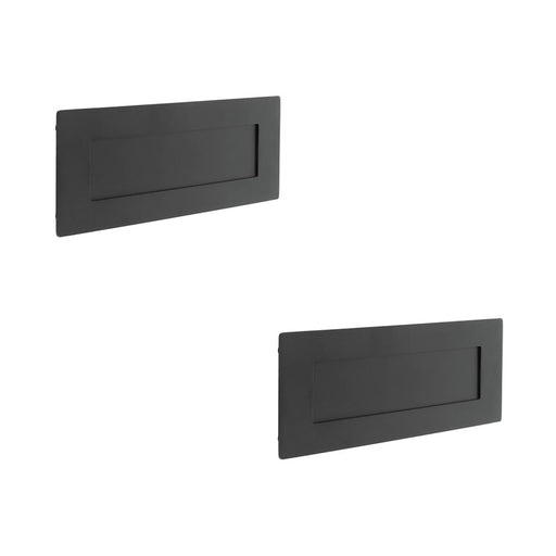 PACK Premium Stainless Steel Letterplates 330x100mm Elegant Matt Black Finish External Front Door Letter Plate