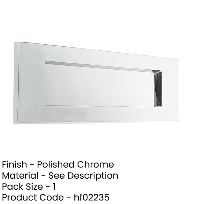 High-Quality Polished Chrome Letterplates 305x100mm Modern Interiors External Front Door Letter Plate-1