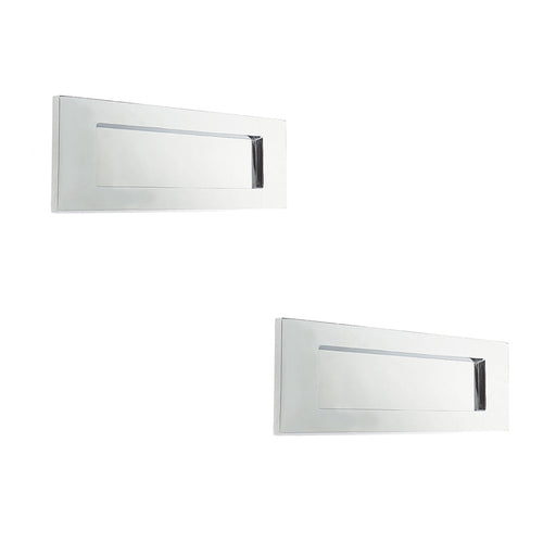 PACK High-Quality Polished Chrome Letterplates 305x100mm Modern Interiors External Front Door Letter Plate