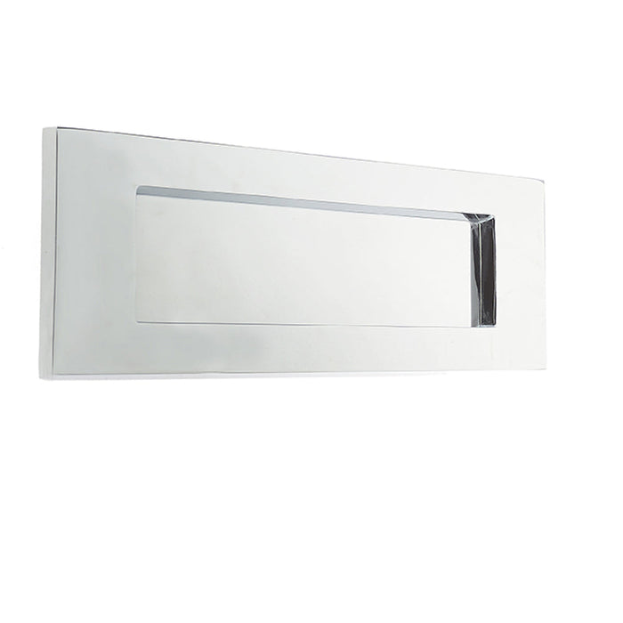 Sleek Polished Chrome Plain Letterplates 355x115mm Elegant Signage External Front Door Letter Plate