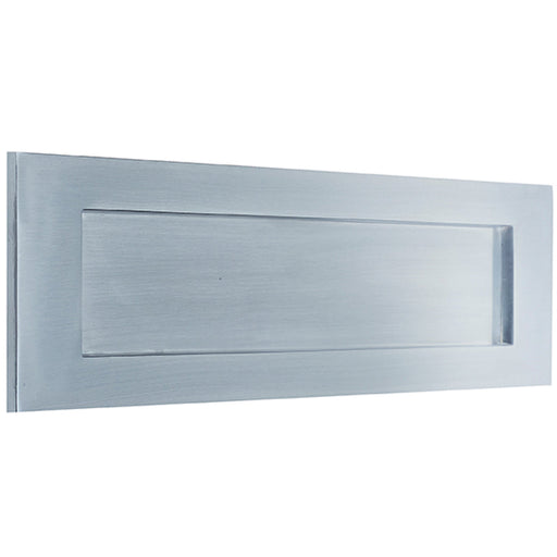 Satin Chrome Plain Letterplates 355x115mm Stylish Mail Organization External Front Door Letter Plate